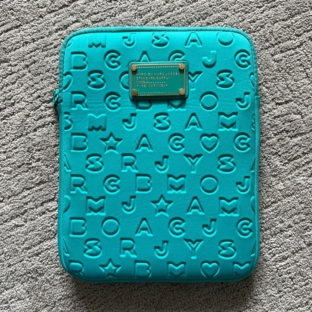 Marc Jacobs Teal Embossed Tablet Sleeve